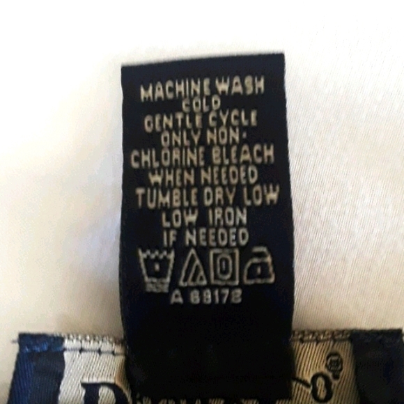 Denim  & Co Sz L Navy Long Sleeve Lace Trim Shirt - Picture 5 of 7